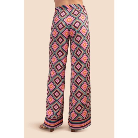 💕TRINA TURK💕 Bay Pant ~ Brookhaven Blocks Satin Georgette 8 NWT - Picture 7 of 16